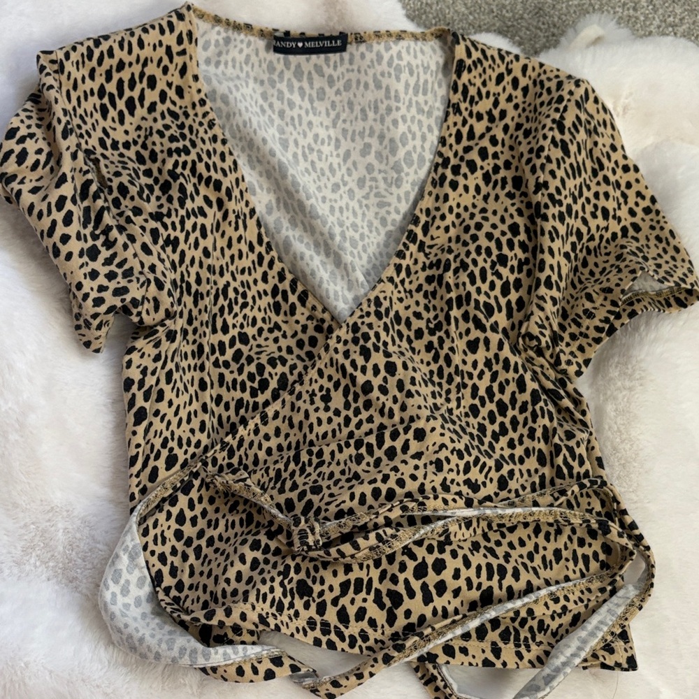 Leopard Print Wrap Top